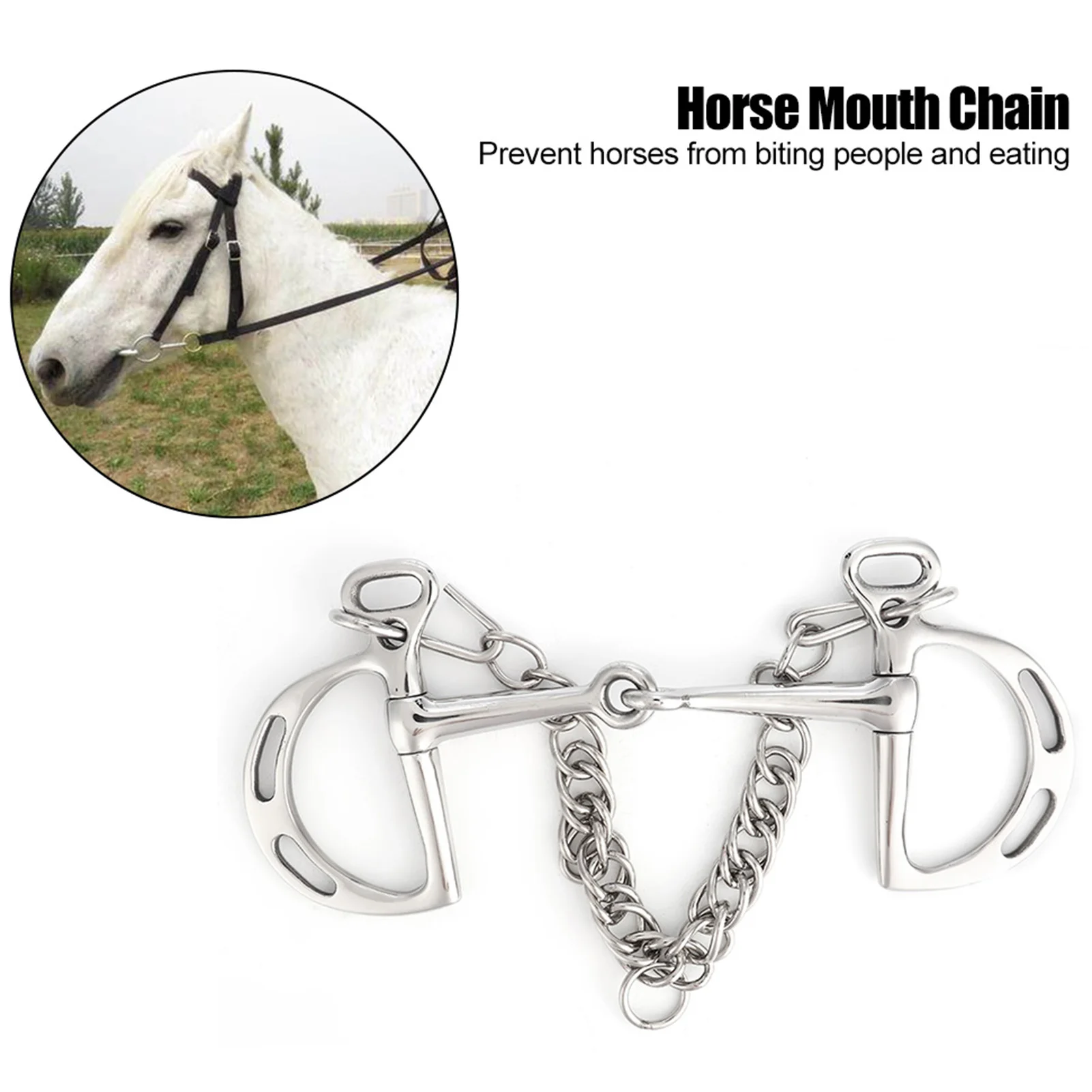 Stainless Steel kimberwicke Bit Solid Jointed Mouth Horse Chewing Mouth Roller
