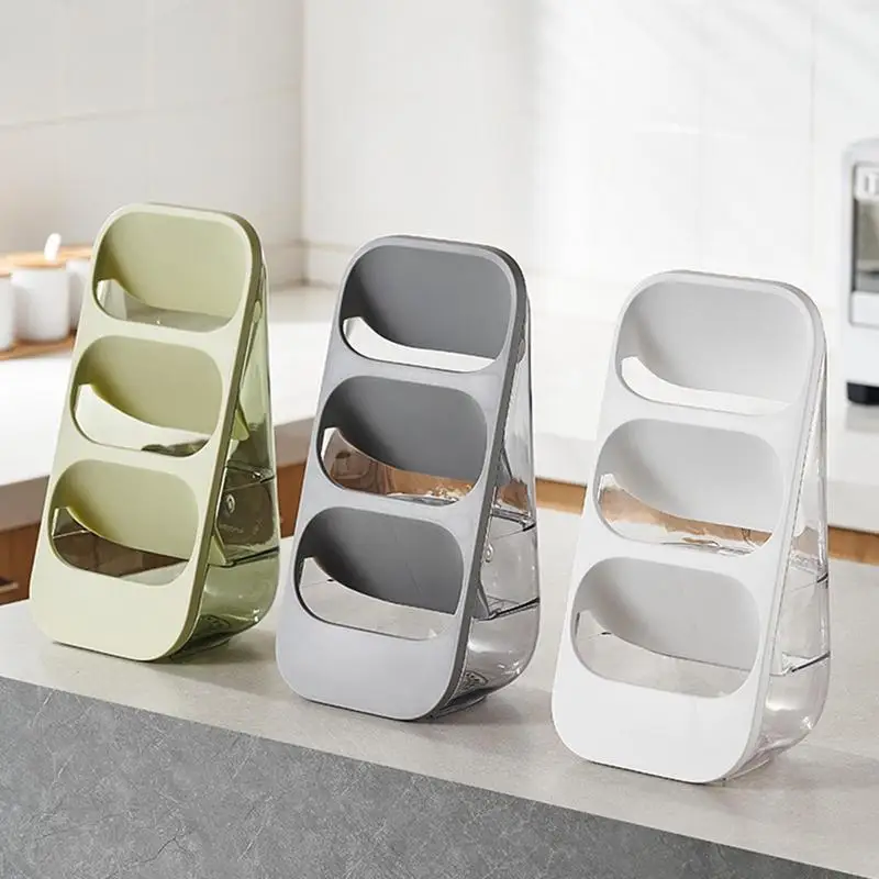 

Kitchen Storage Rack Outdoor Utensil Holder multipurpose Three-section Slant-insert Design Cutlery Caddy Storage Drying Holder