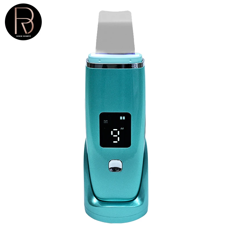 Lesen Ultrasonic Skin Scrubber Lift Machine LCD Digital Deep Face Cleaning Peeling Ultrasound Face Spatula for Blackhead Remover