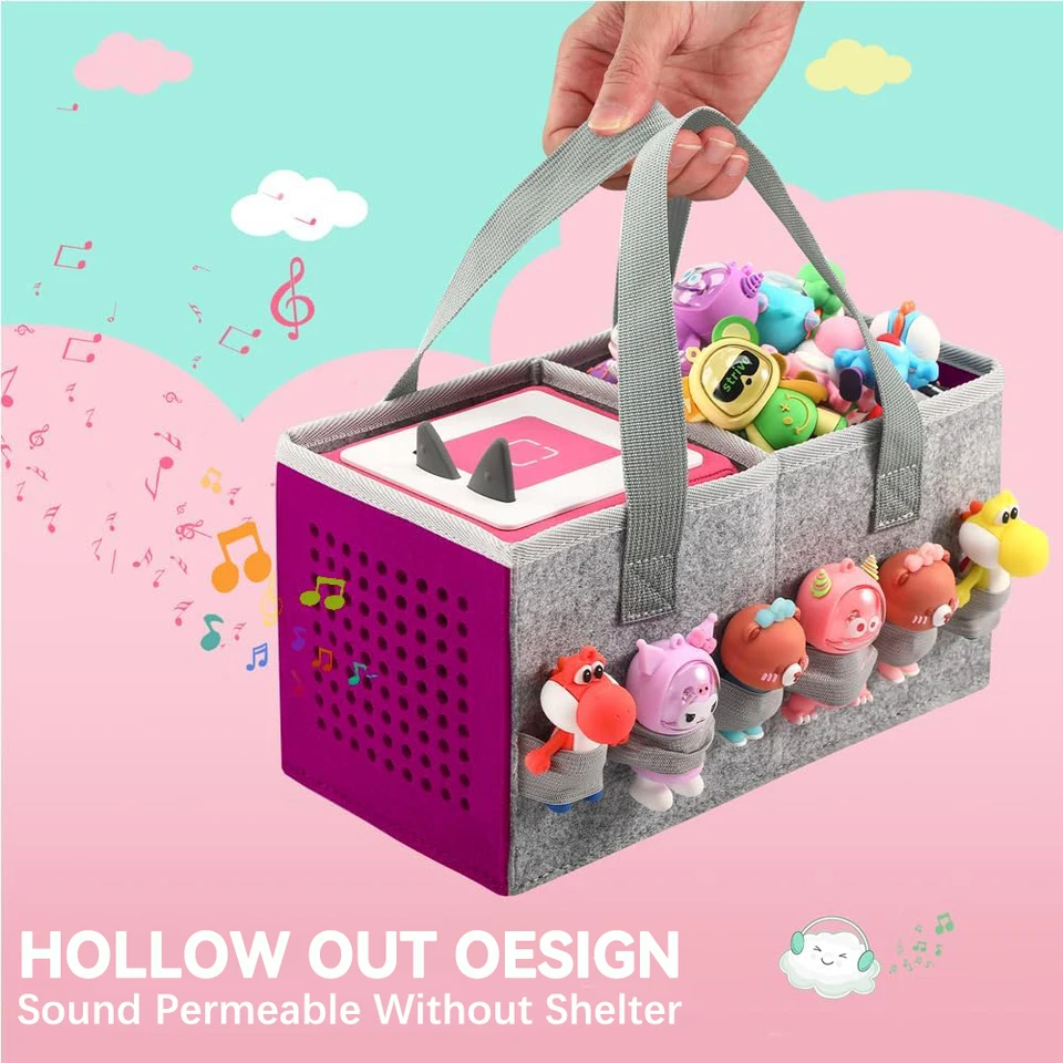 Coffret de démarrage avec mallette de transport et figurines Tonies, sac pliable en feutrine pour accessoires Toniebox_voghion.com