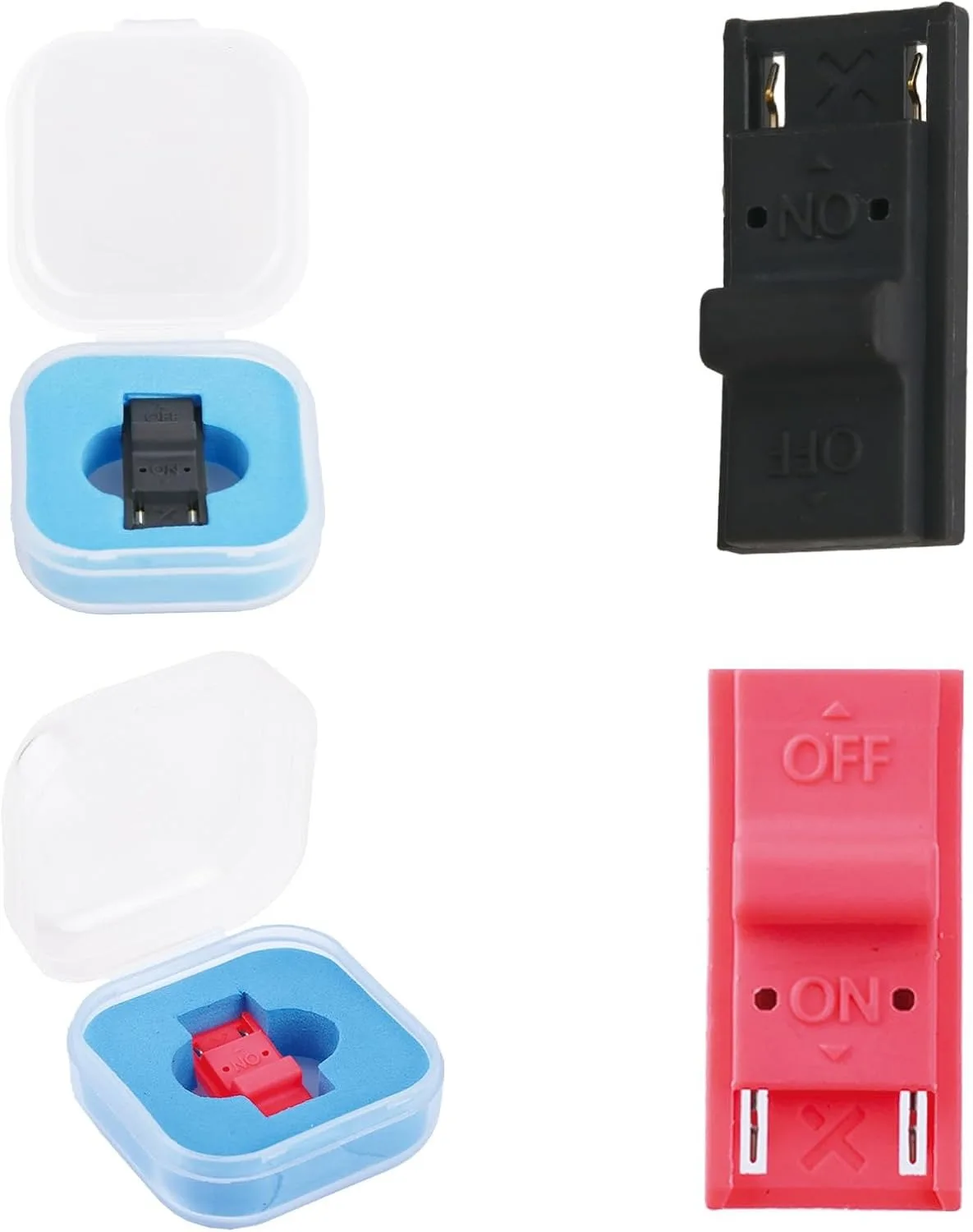 Gabarit RCM Switch inséré dans le rail du Joy-Con, prêt à court-circuiter pour le mode récupération.