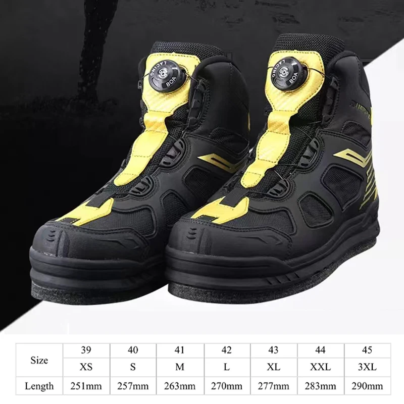Anti-Slip Waterproof Boots for Adult Fishing, Black Boot, Felt Sole, Outdoor Rubber Boots, Breathable Fly Fishing Shoes, New
