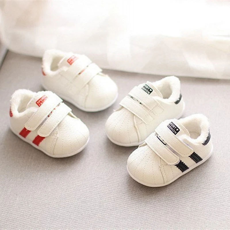 

Winter New Korean Style Newborn Girls Boys First Walkers Kids Toddlers Cotton Soft Soles Non-slip Shoes 1-2 Years