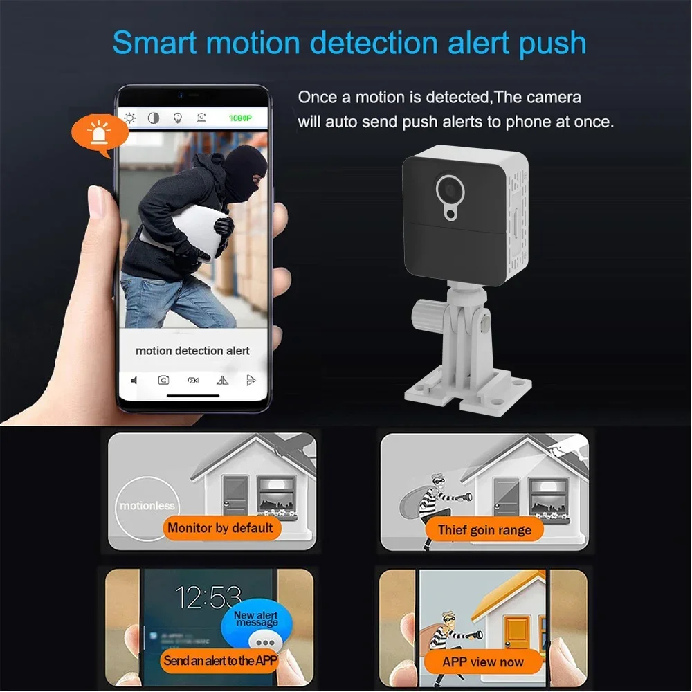 Telecamera Wifi Vista Remota Telecamera Di Sorveglianza Ip Super Piccola Rilevamento Del Movimento Avviso Di Sicurezza Domestica Wireless W6 Mini Smar