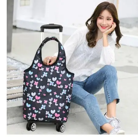 Equipaje de mano con ruedas para mujer, carrito para la compra_voghion.com