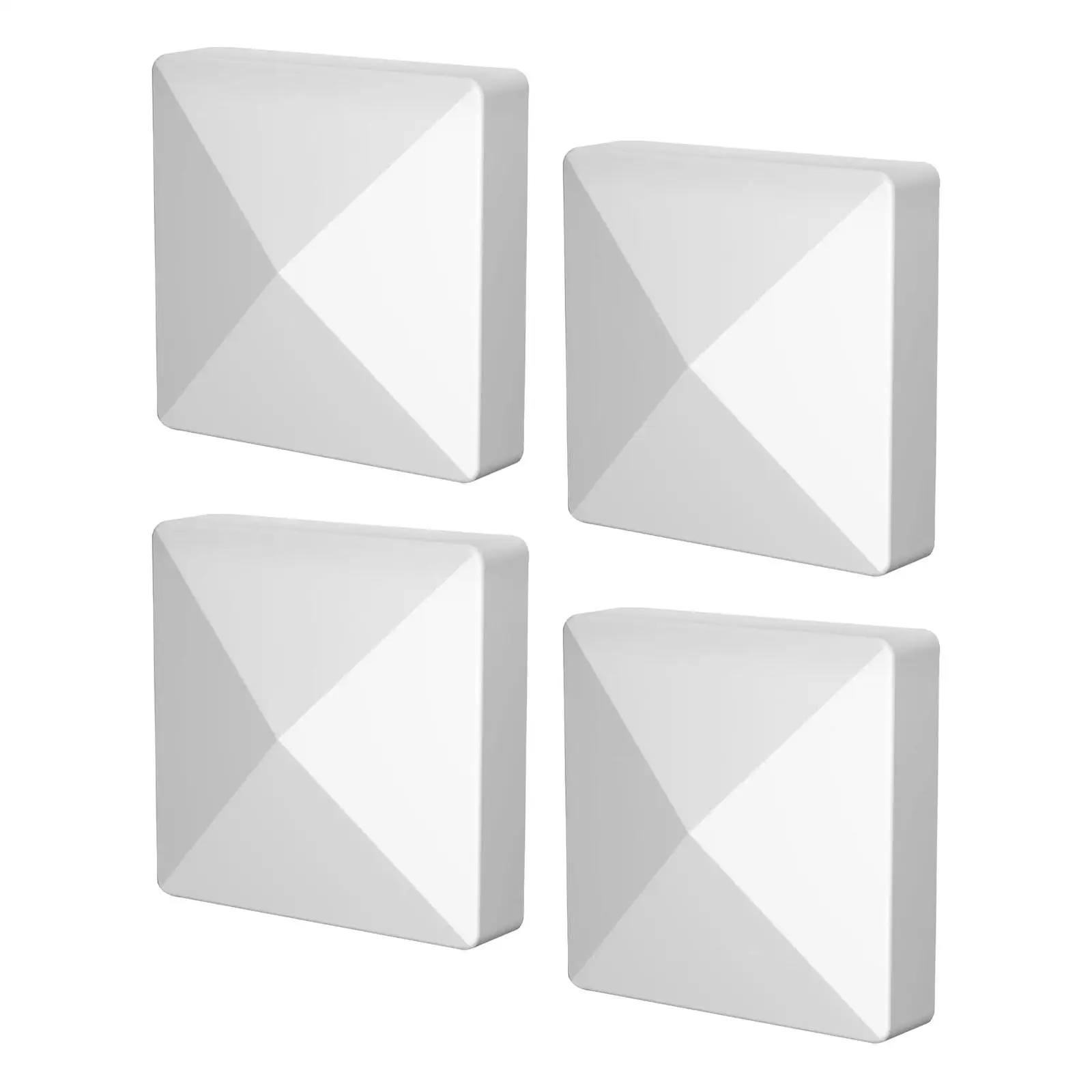 4x Pyramid Post Caps Covers Replacement Decor Post Cover Top Caps Fence Toppers for Outdoor Railing Outside Yard Lawn