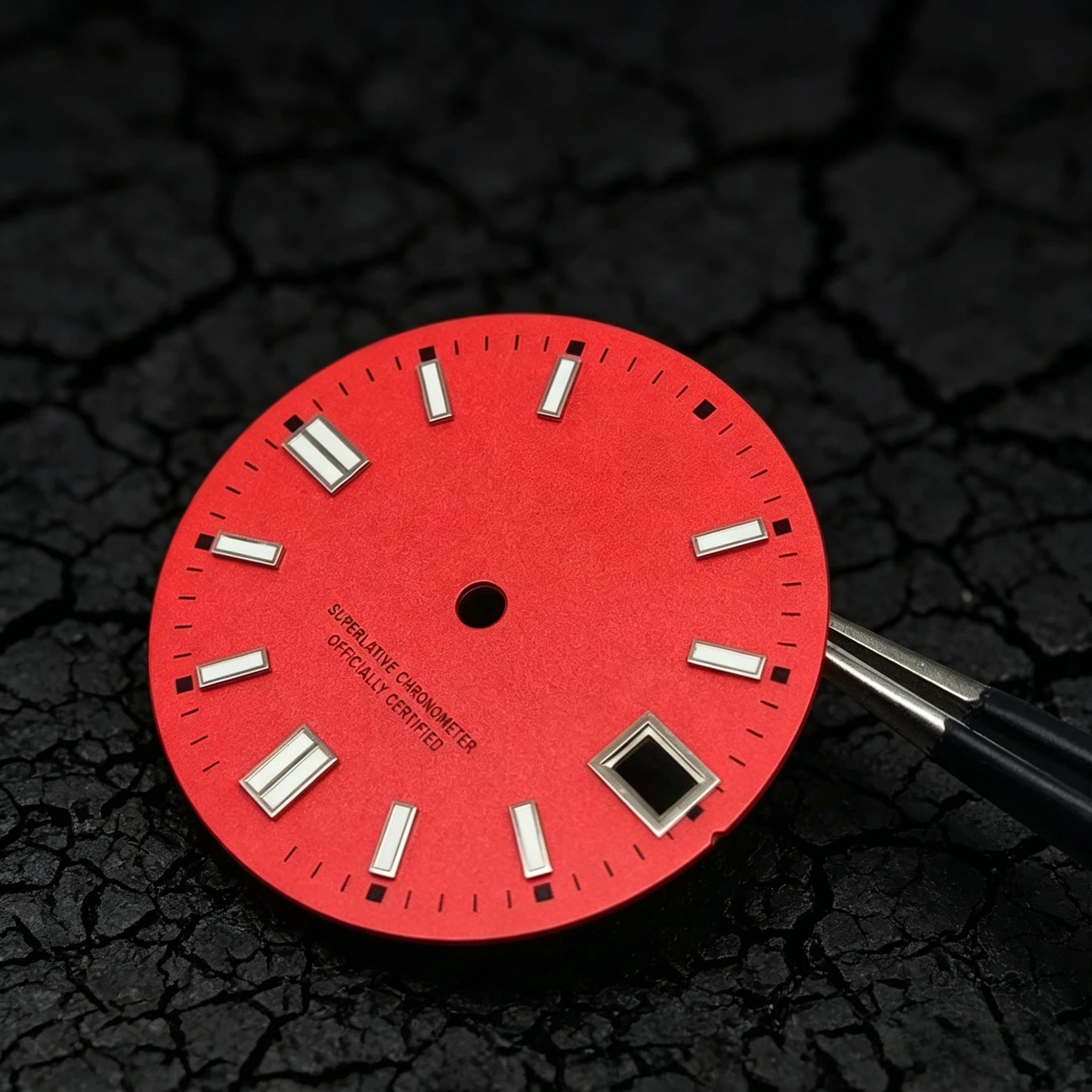 삼각대 HILEGU HL00200922 NH35 다이얼 28.5mm 녹색 야광 시계판 삼각대 카메라 부품