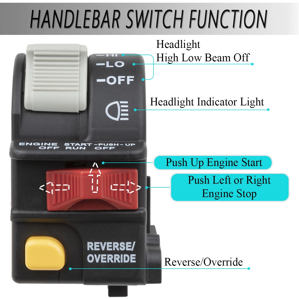 

Handlebar Switch Assembly Left Headlight High Low Beam Light Kill Stop Switch For Polaris Magnum Sportsman 00-01 4010262 4110243