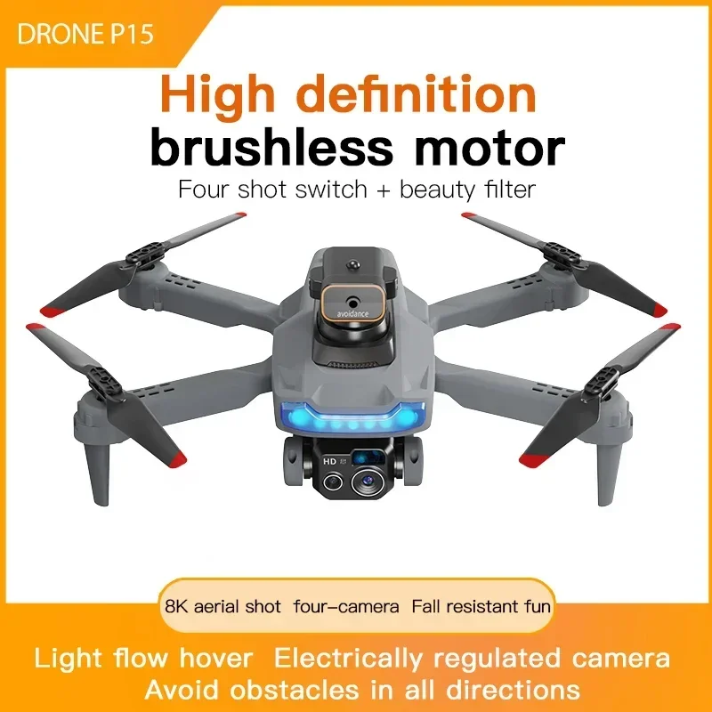 

P15 Drone GPS 4K/8K HD Camera Aerial Photography Brushless Foldable Quadcopter Profesional Obstacle Avoidance Gift