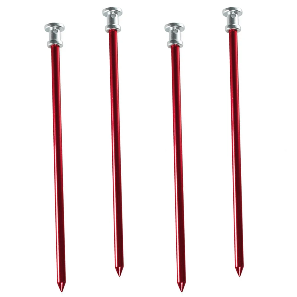 

4 PCS Ground Nail Aluminium Alloy Tent Nails Pegs Metal Camping Stakes Aluminum