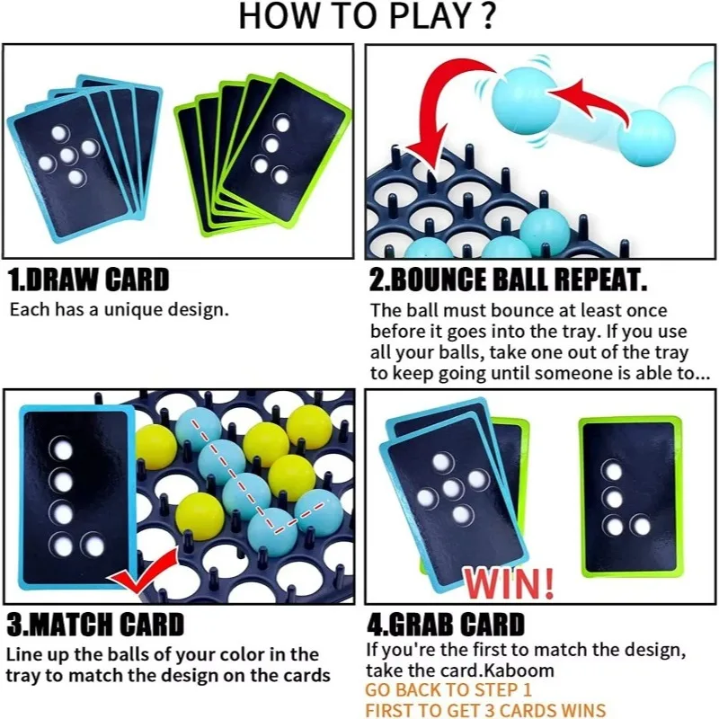 Kids Ball Bouncing Game Parent-child Interaction Board Game Tabletop Pinball Bouncing Ball Toddler Toss Ball Game Fun Party Game