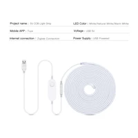 ZigBee 3.0 Wifi COB LED Strip Smart Tuya 5V USB Light Neon LED Tape With Dimmable Dimmer LED Controller Alexa Lamp Cabinet Decor - Image 2