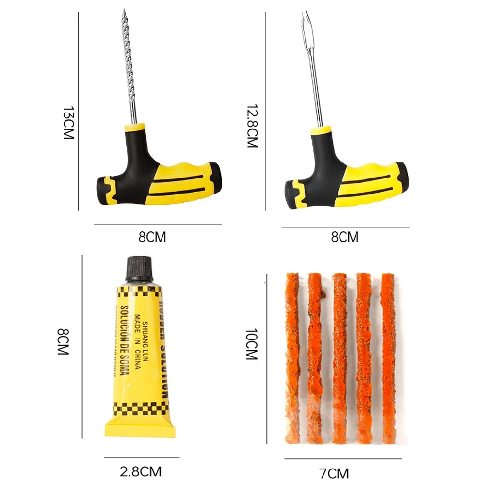 Tire Repair Kit 2 Set Car Tire Repair Tool Road Bicycle Tire Repair Tools Bike Tubeless Rubber Bacon Strip And Insertion Tool Urgent