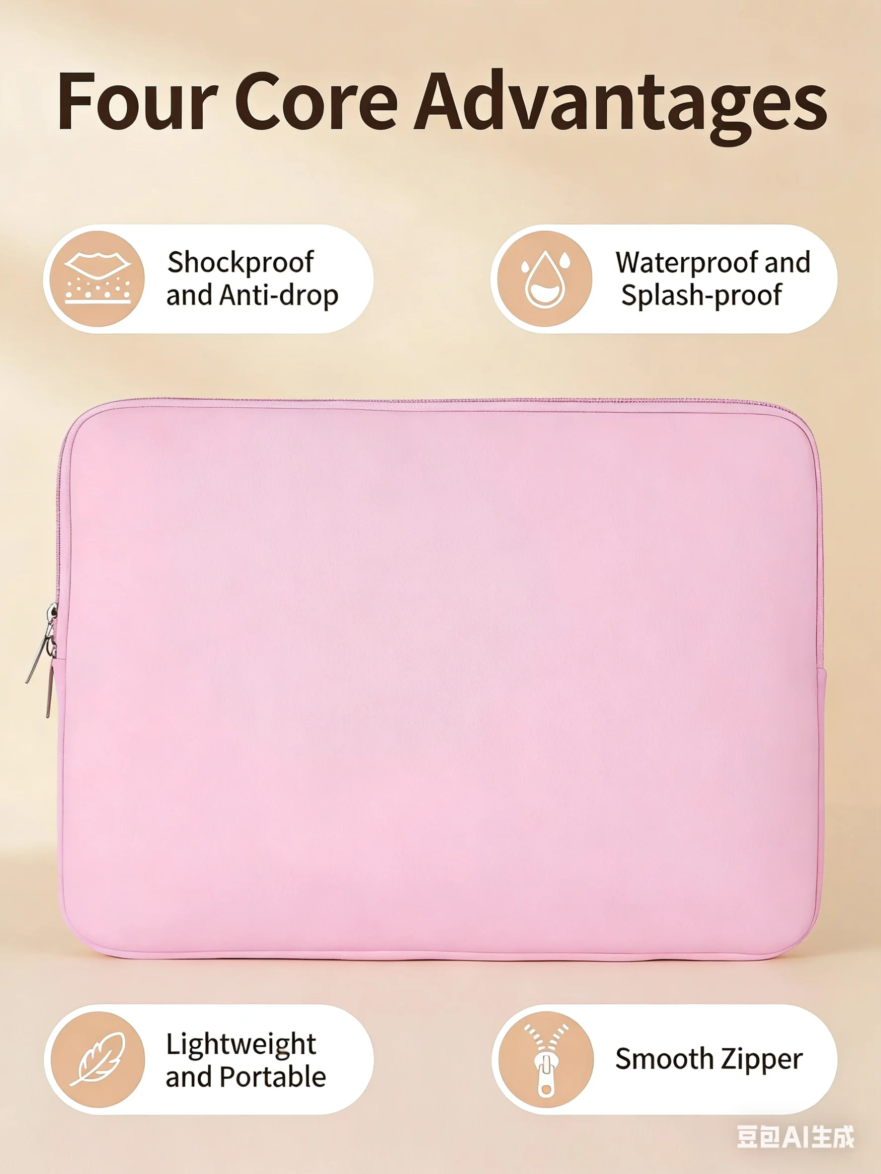 15-inch laptop storage bag, shockproof and vibrationproof, padded portable bag - 3