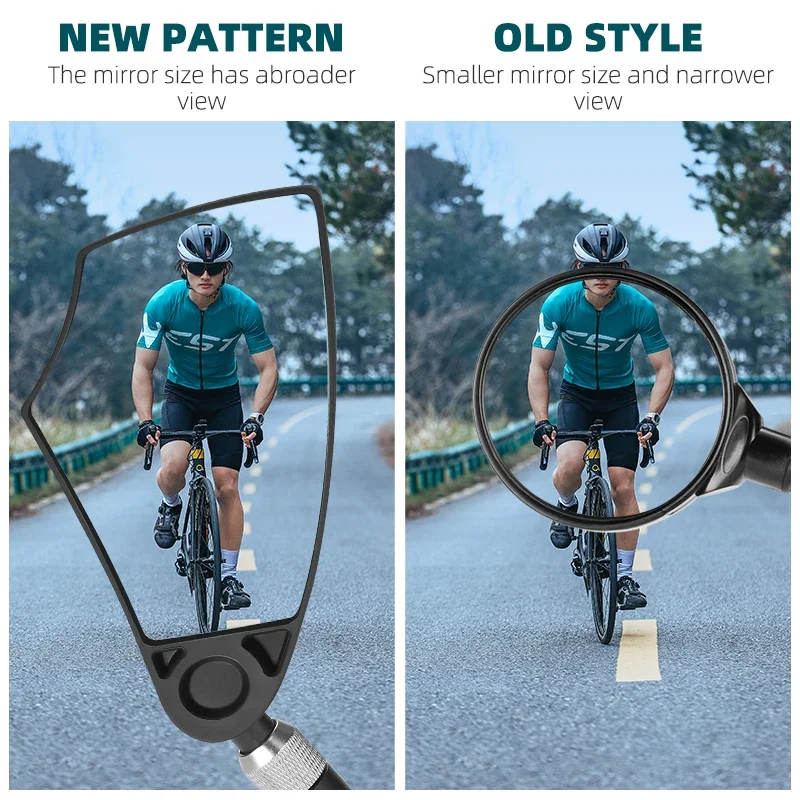 WEST BIKING Specchietto retrovisore per bicicletta antiriflesso telescopico 360 ° Specchietto retrovisore manubrio regolabile Parti scooter MTB E-Bike - immagine 3