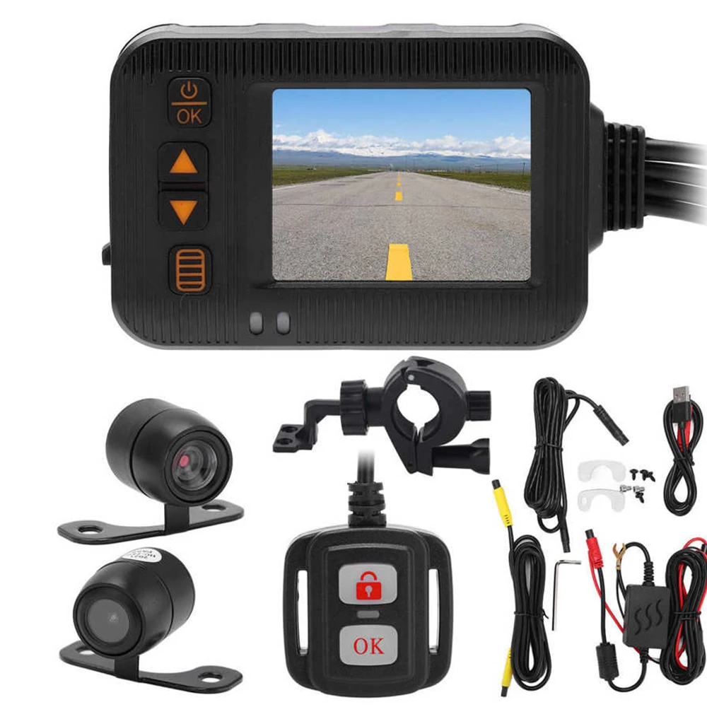 

1080P 720P Waterproof Motorcycle Camera 2 Inch LCD Monitor Motorcycle Dashcam 120 Degree Wide-Angle Camera Video Recorder