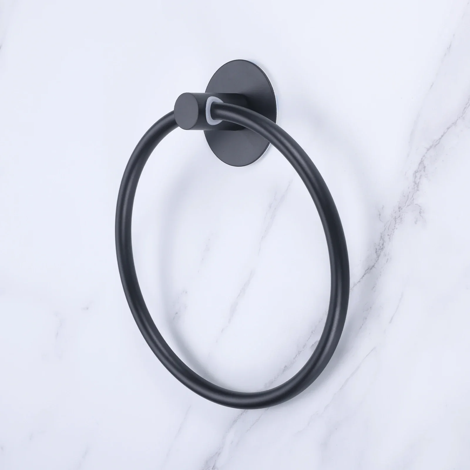 1pc Self Adhesive Towel Ring Bathroom Kitchen Bedroom Hanging Accessories Wall Mounted Towels Holder Stainless Steel