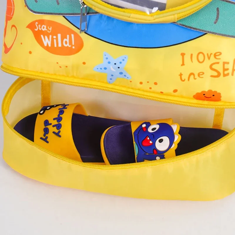 Kids Cartoon Cute Backpack Swimming Bag for Boys Girls Waterproof Dry Wet Bag Clothes Shoes Goggles Storage Bag Swim Accessories