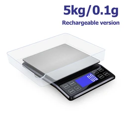 Premium Stainless Steel Waterproof Digital Food Scale - High Precision (5kg rechargable)