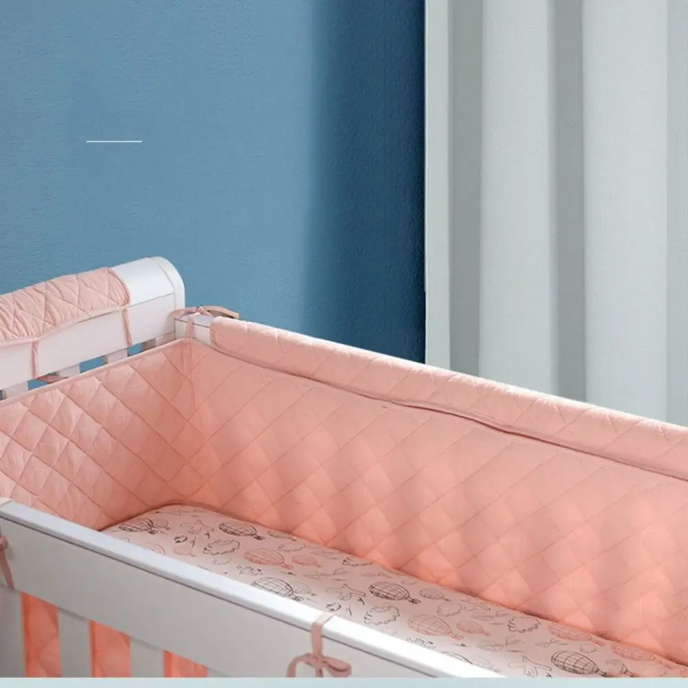 Solid Color Anti-collision Strip Kids Cotton Child Crib Around Cushion Baby Crib Bumper Cot Bumpers Newborns Bedding Decor