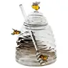 Honeycombs Bees Jar Glass Honeys Jar with Honeys Jar with Lids and Honeys Dispenser Glass Container 1