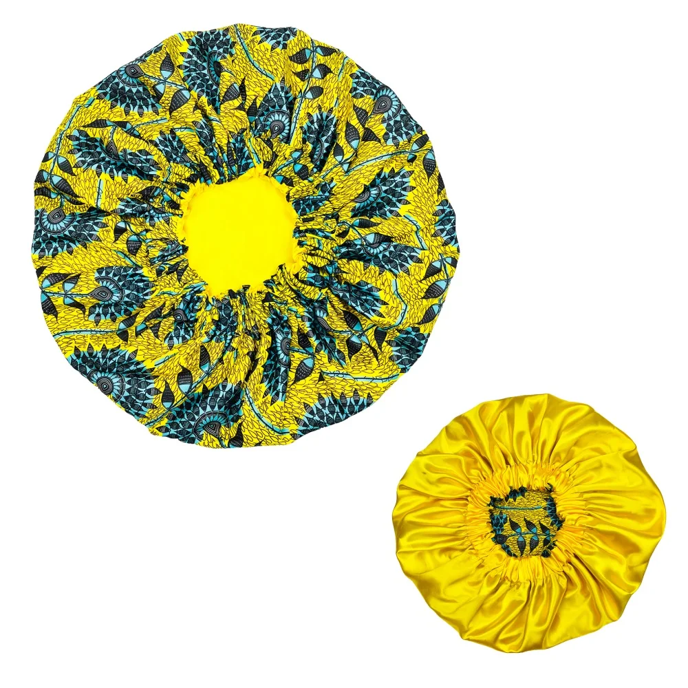 New Extra Large Satin Lined Bonnet Women Big Size Beauty Print Satin Silk Bonnet Sleep Night Cap Head Cover Bonnet Hat Wholesale