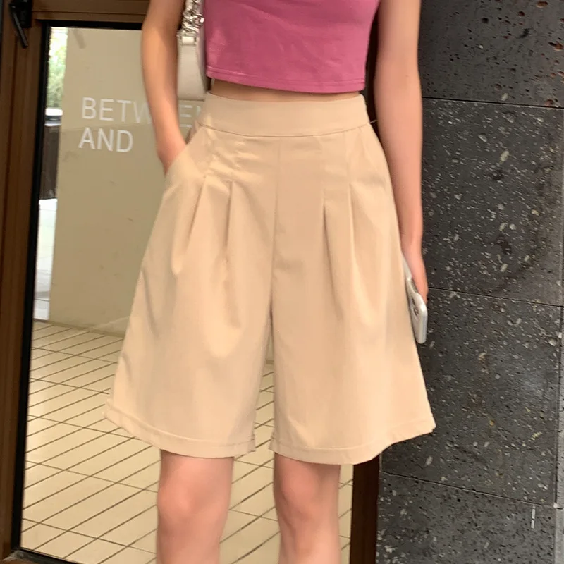 Women Shorts 2024 Summer Candy Colors Casual high waist loose half shorts for girls Soft Cool female Outwear Shorts