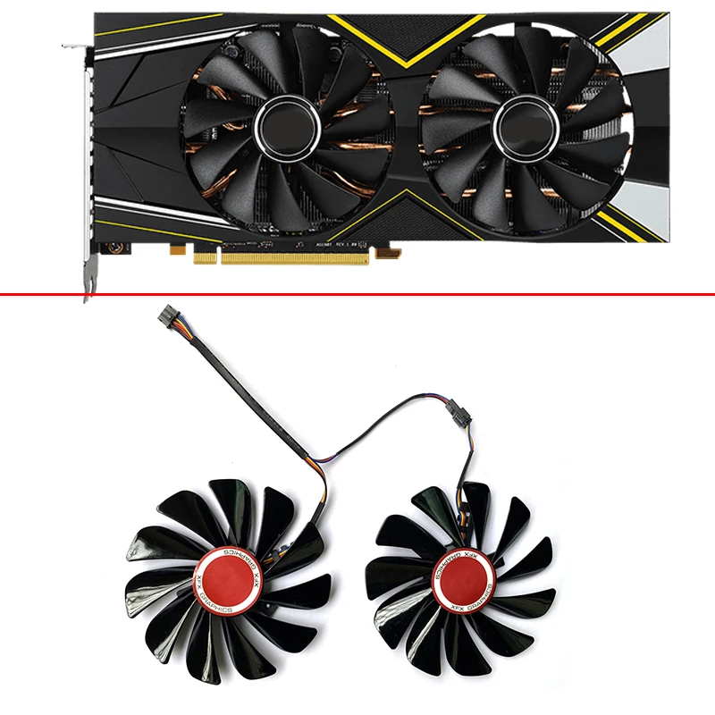 NEW 2PCS 95MM 4PIN CF1010U12S RX5700XT GPU FAN For Asrock Radeon RX 5700 5700 XT Challenger D Graphics card cooling fan