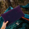 Super-thick Flocking Fabric Inflatable Pillow Portable Travel Pillow for Outdoor Activities (Dark Blue) 5