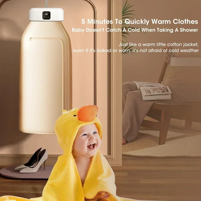 Portable Dryer Electric Foldable Dryer Intelligent Timing Fast Heating Drying with Drying Bag for Household Travel Dormitory