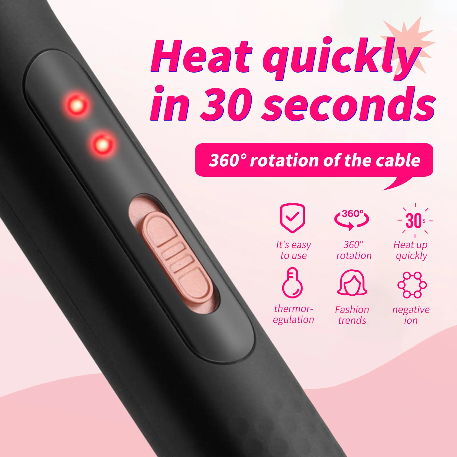 Hair Curler 4-in-1 Curling Iron with Curling Brush Professional Hair Curler 9-32MM Hair Straightener Fast Heating Styling Appliances