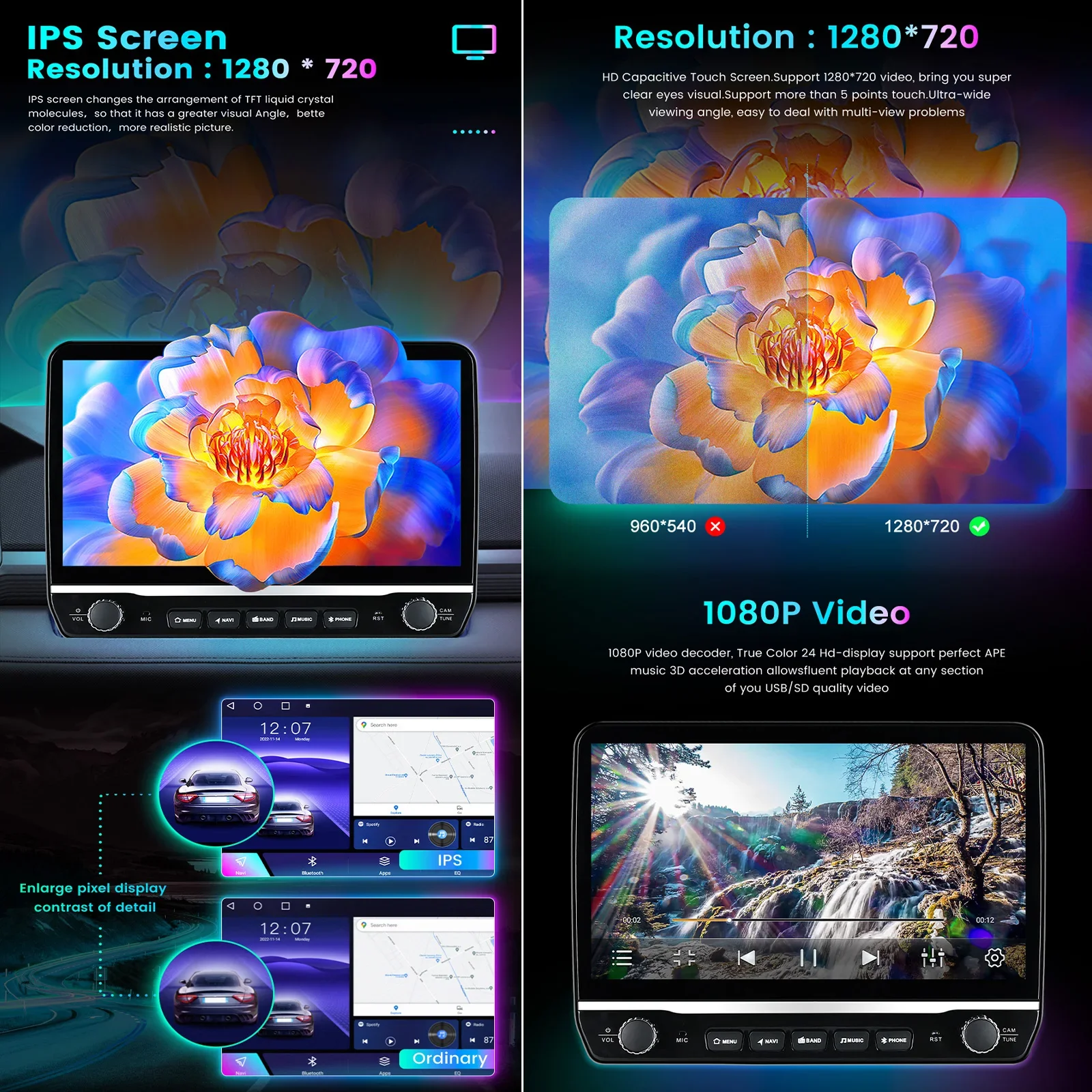 IPS Layar Besar 128G Android 11 Radio Mobil Multimedia Audio