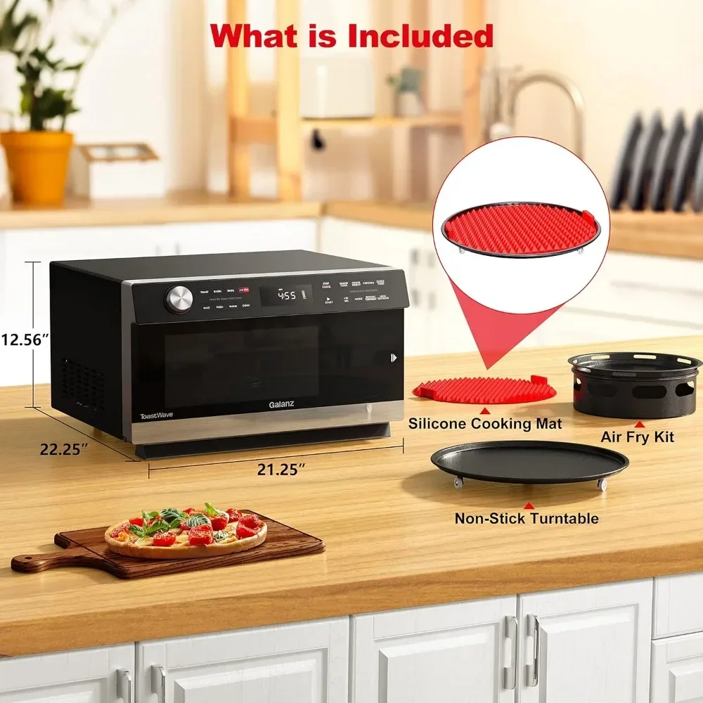 4-in-1 ToastWave with TotalFry 360, Convection, Microwave, Toaster Oven, Air Fryer, 1000W,1.2 Cu.Ft, LCD Di 5