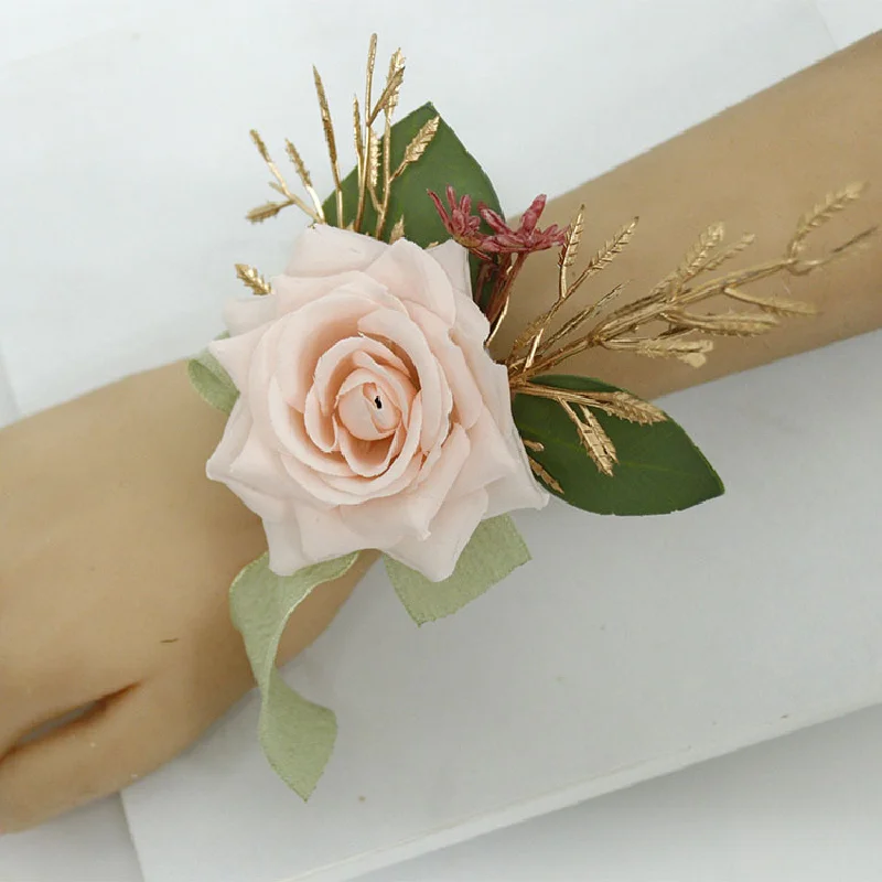 

Boutonniere And Wrist Corsag Wedding Supplies Wedding Flower Art Simulation Flower Business Celebration Opening Guests Hand F430