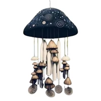 Vintage Resin Mushroom Wind Chimes Rust Resistant, Unique Texture, Ethereal Sound Yard Decor, Hanging Pendants L9BE 1