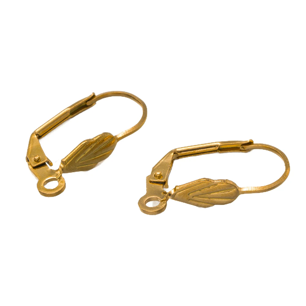 20 Stück PVD Edelstahl Hebel zurück Blume Französisch Ohrring Haken Ohr Drähte für baumeln Ohr Schmuck machen DIY Handwerk Erkenntnisse – Detail 6