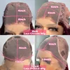 250% 13x6 Burgundy HD Transparent Short Bob Human Hair Wigs Color 99J Red Bone Straight Lace Front Wig For Women Pre Plucked 6