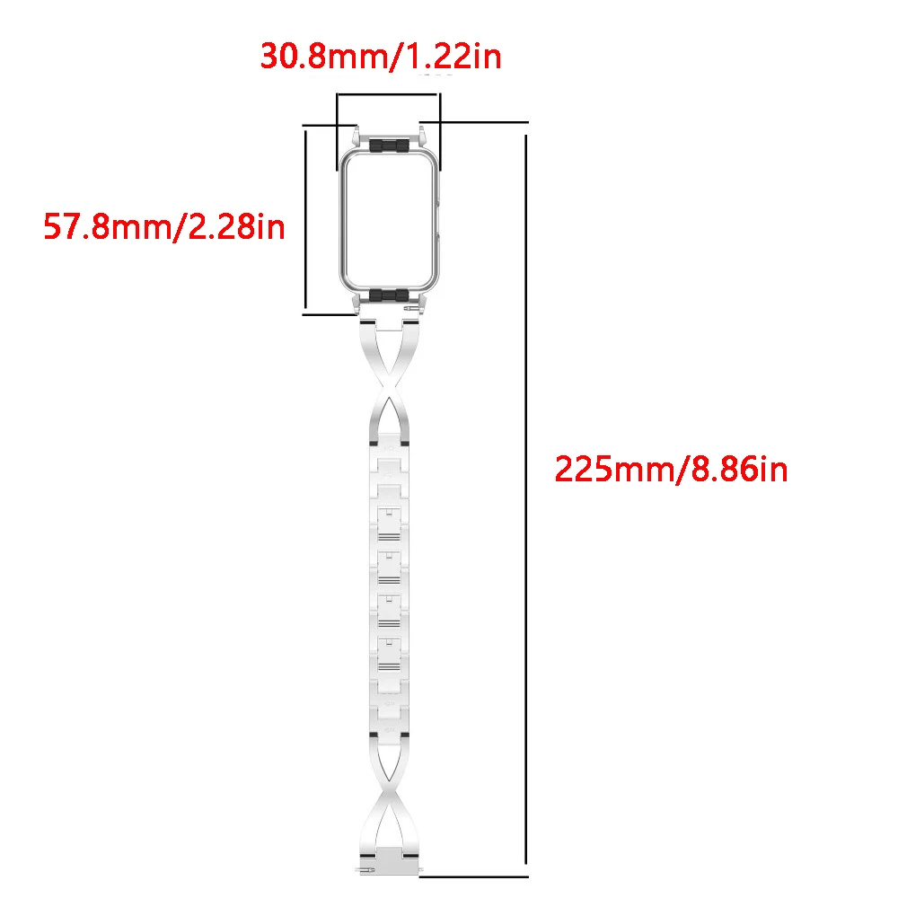 Luxury Metal Studded Diamond Strap Bracelet with Protective Screen Replacement