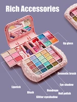 Children's cosmetics set, girl's mirror, princess, real washable, pretending to play with beauty toys, non-toxic and safe gift 4