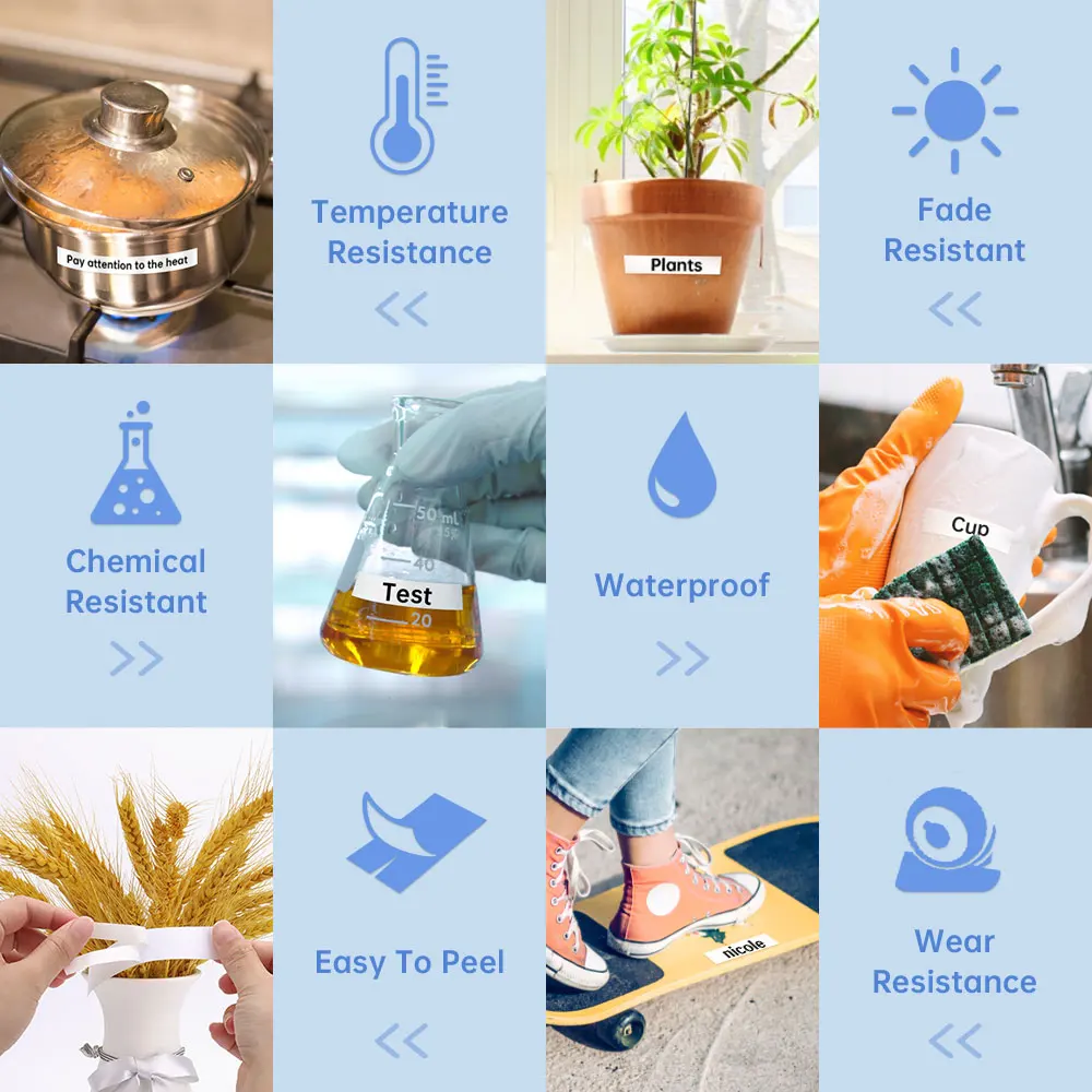 10PK 45010 호환 Dymo D1 테이프 투명 스티커 12mm 45010 Dymo labelmanager 160 휴대용 라벨 기계 용 투명 검은 색