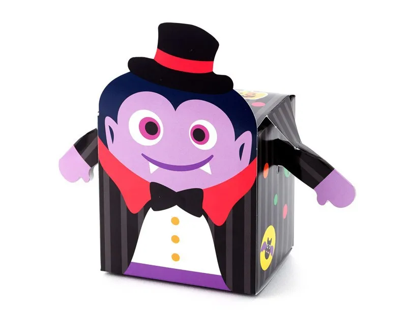 2025 New Halloween Candy Box Cartoon Ghost Pumpkin Paper Gift Cookie Box Trick Or Treat Kids Gift Halloween Party Decor Supplies