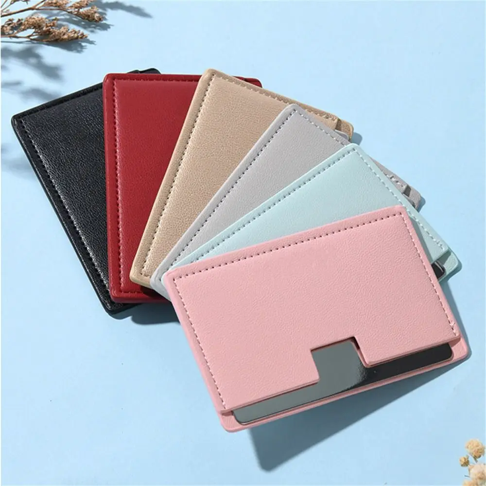 Unbreakabl Leather Square Mirror Dust-proof Frameless Design Handheld Beauty Mirror No Deformation Pocket Cosmetic