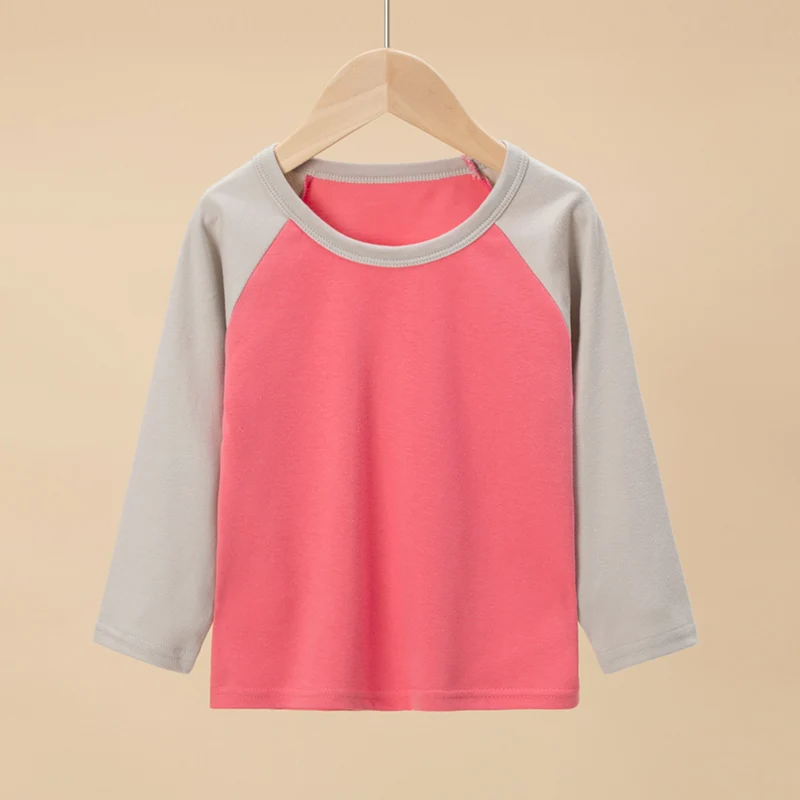 1/4 Pack 2025 New Spring and Autumn Children's Color Matching Long-sleeved T-shirt for boys and girls casual Joker T-shirt 4
