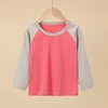 1/4 Pack 2025 New Spring and Autumn Children's Color Matching Long-sleeved T-shirt for boys and girls casual Joker T-shirt 4