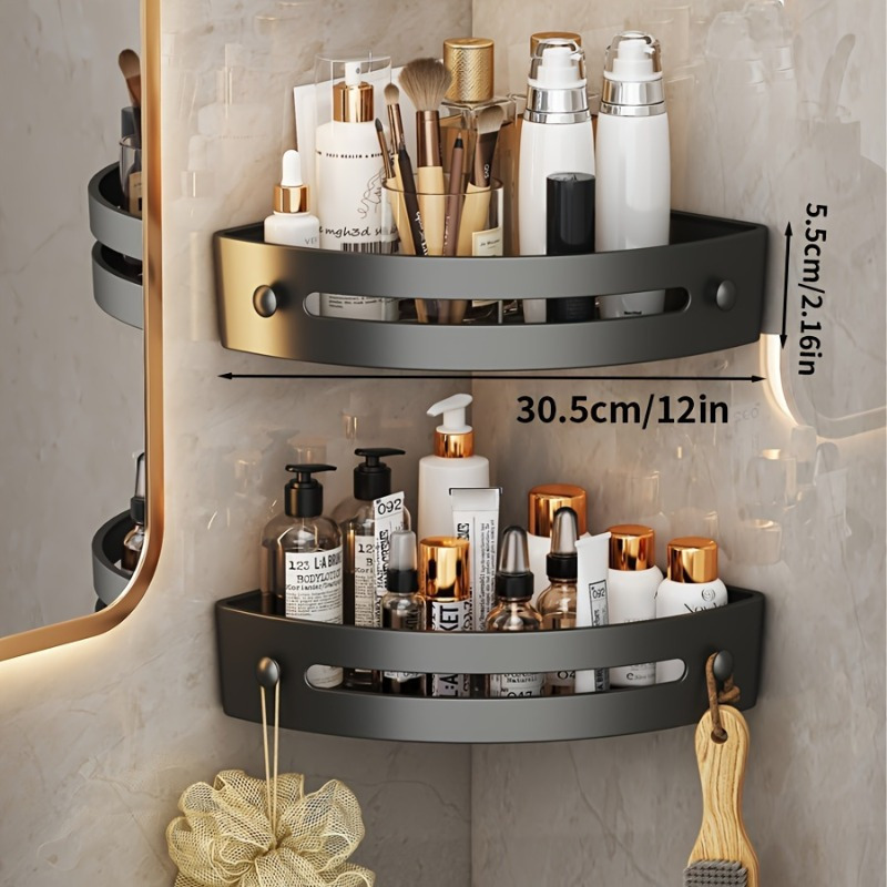3 - Tier Corner Shower Caddy for Space - Saving: Wall - Mounted, Easy Install (No - Drill), Made of Durable ABS Plastic