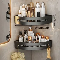 3 - Tier Corner Shower Caddy for Space - Saving: Wall - Mounted, Easy Install (No - Drill), Made of Durable ABS Plastic 1