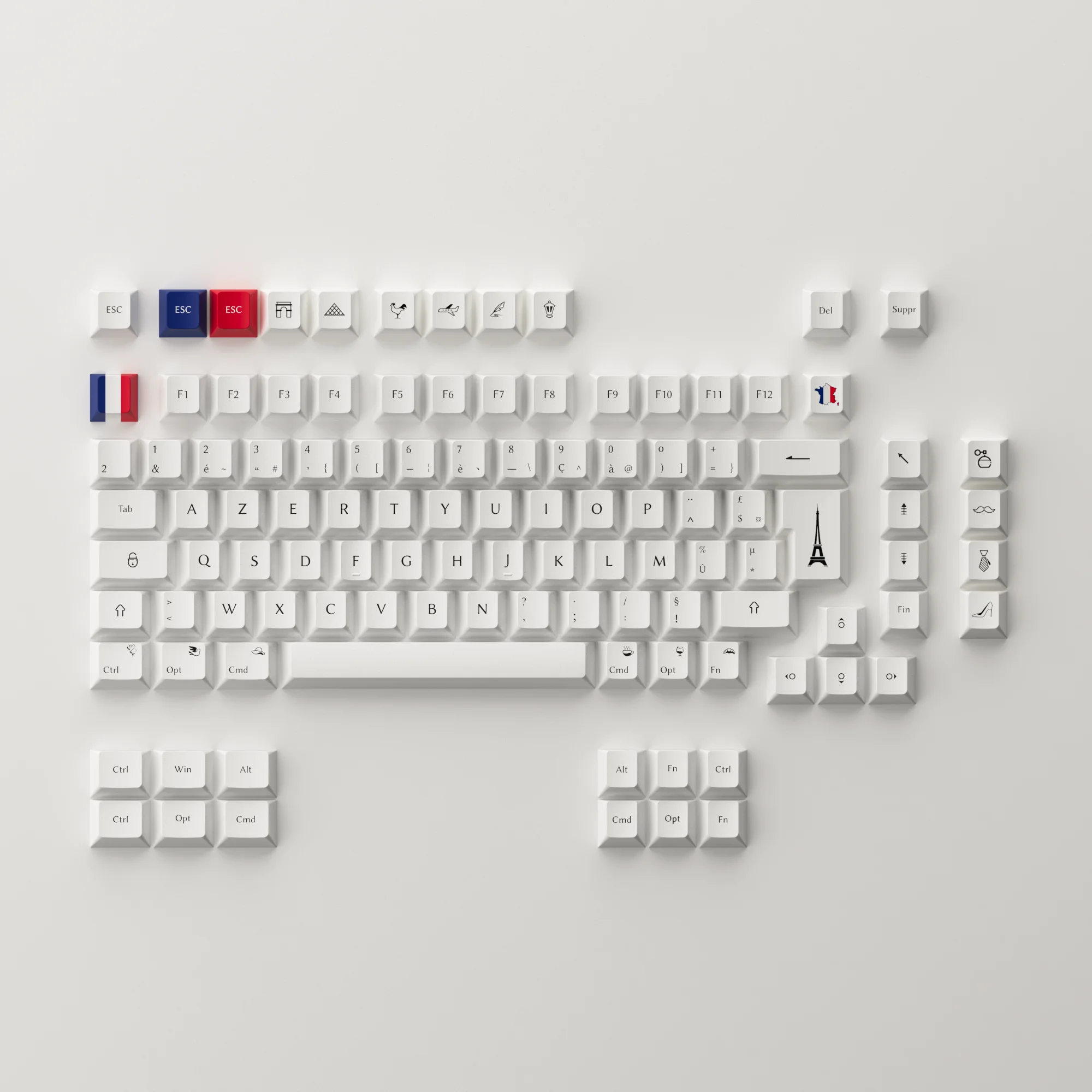 Akko BOX-ISO frキーキャップセット、pbt、染料サブ、チェリー