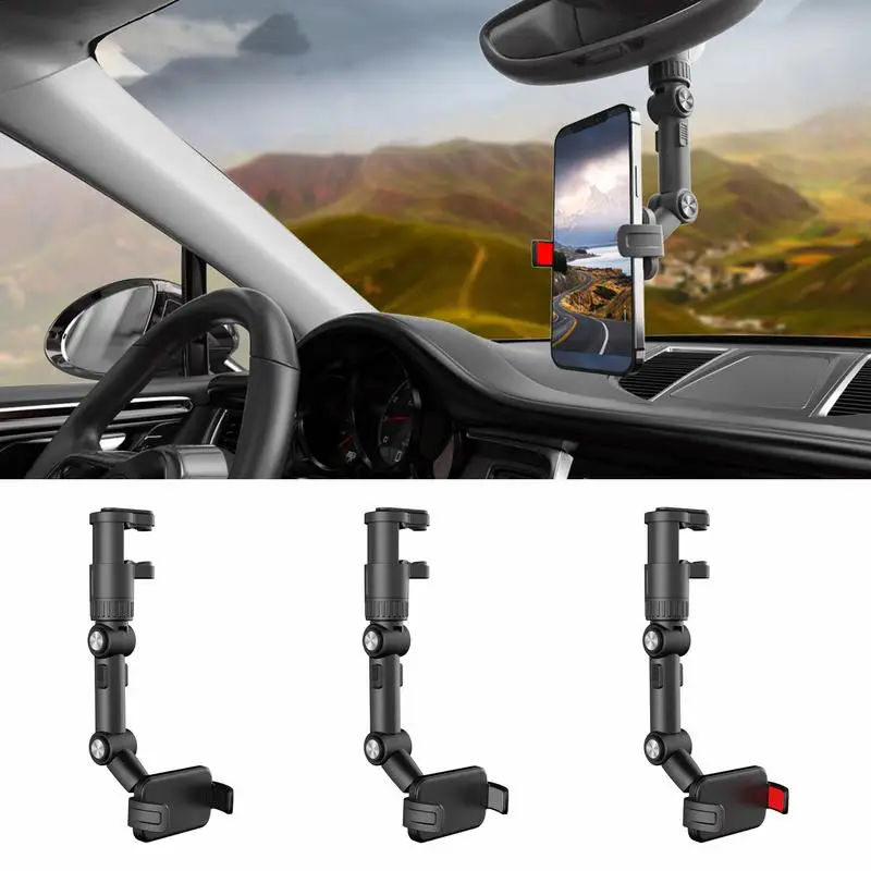 

Car Phone Holder Rearview Mirror Rearview Mirror Phone Holder For Car Rotatable And Retractable Car Phone Holder Rear View