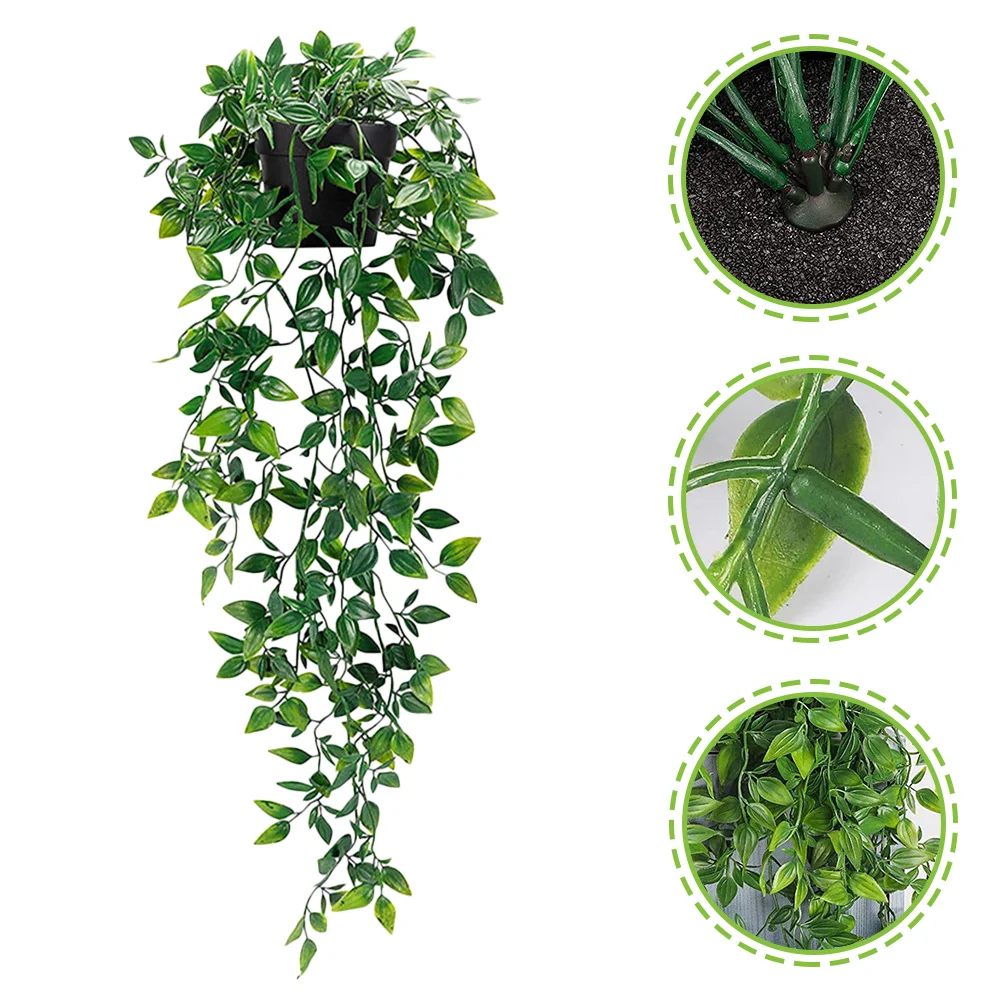 

2 Pcs Simulation Mandala Plant Greenery Hanging Plants Artificial Potted Vine Plastic Decor Pots