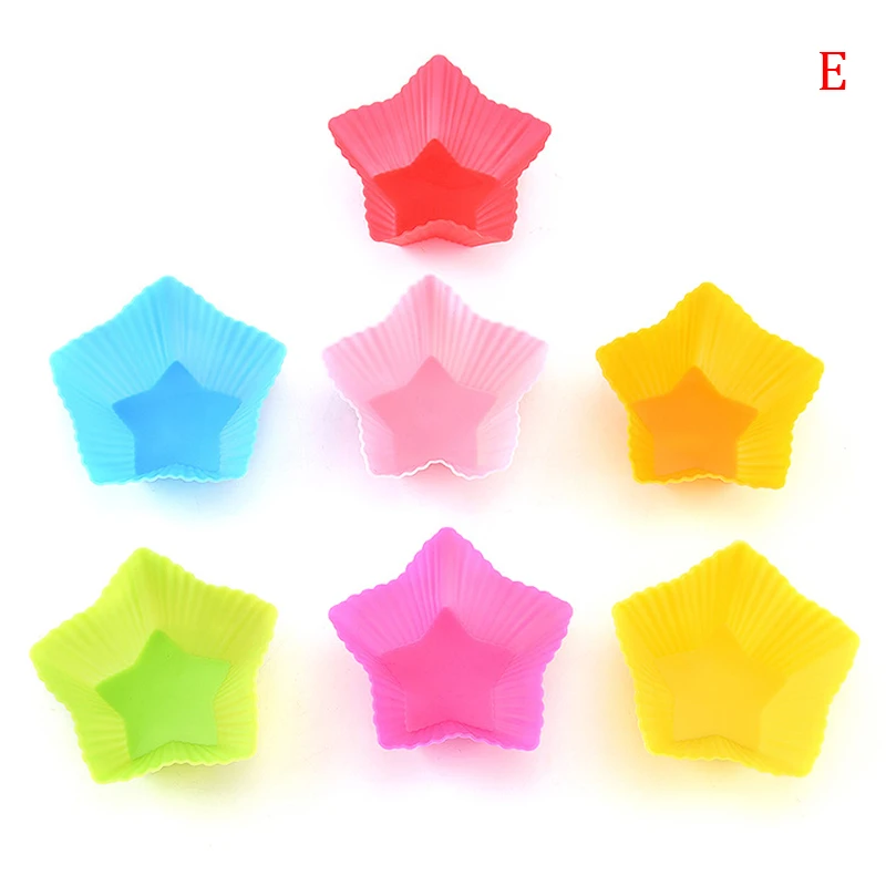 7 יח'\סט סיליקון עוגת עובש עגול בצורת מאפין Cupcake אפיית תבניות מטבח בישול בישול יצרנית DIY עוגת קישוט כלים